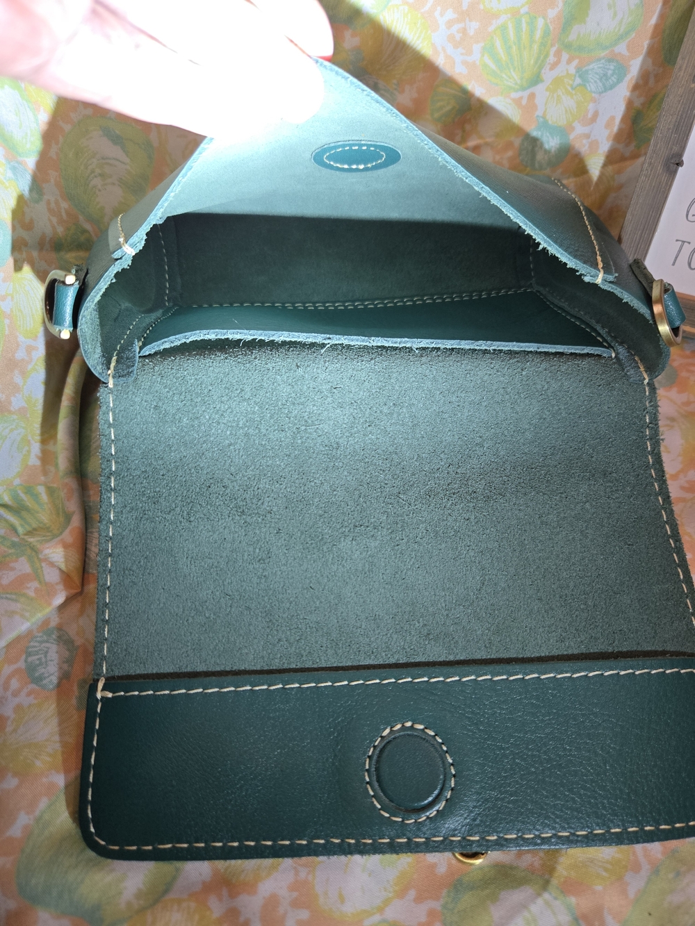 Portland Leather Dark Teal Crossbody Bag. EUC💙💚 - Picture 6 of 11